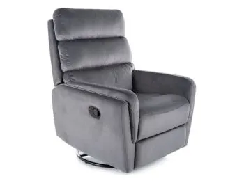 Fotel rozkładany ARGOS VELVET z funkcją kołyski szary