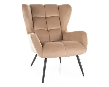 Fotel tapicerowany LOUIS VELVET beżowy