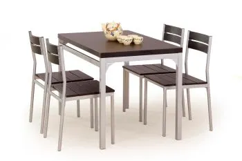Zestaw MALCOLM stół + 4 krzesła wenge