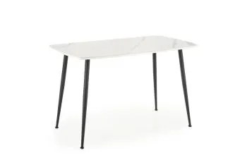 Stół MARCO 120x70 biały marmur/czarny