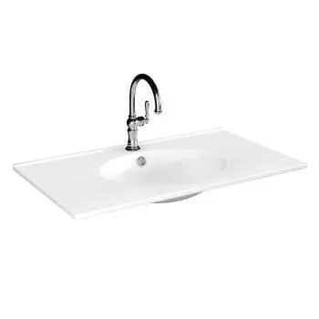 Umywalka wpuszczana MEG 80 cm biała ceramiczna