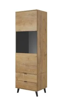Witryna NEST W-2 dąb lefkas/czarny