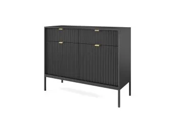 Komoda MILONA 2D2S 104 cm czarna mat
