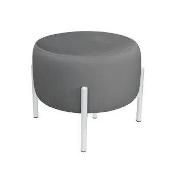 Pufa WILFRED BL VELVET ciemnoszara/biała