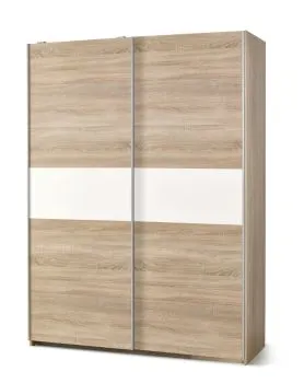 Szafa przesuwna LIMA S1 153cm dąb sonoma/biały połysk