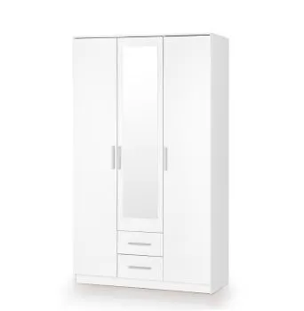 Szafa trzydrzwiowa LIMA S-3 120cm biały połysk z lustrem