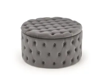 Pufa NUNEZ VELVET szara ze schowkiem