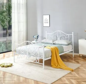 Łóżko metalowe PANAMA 140x200 białe