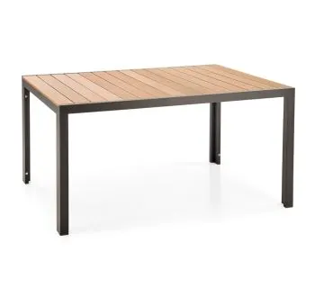 Stół ogrodowy FIERRO 90x150 brązowy/czarny