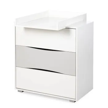 Komoda dla dzieci PATI 80cm biała/szara z przewijakiem
