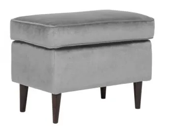 Pufa RON VELVET szara
