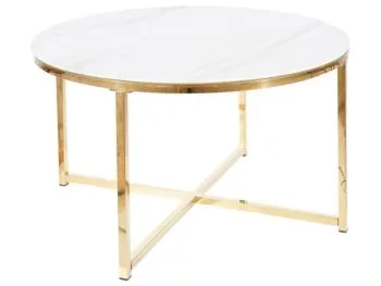 Ława SALMA 80x80 marmur/złota