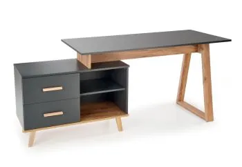 Biurko regulowane SERGIO XL antracyt/dąb