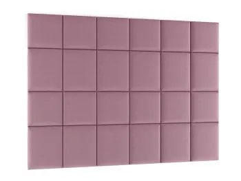 Zestaw 24 paneli tapicerowanych QUADRATTA 240x180 różowy