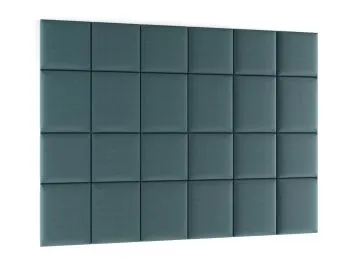 Zestaw 24 paneli tapicerowanych QUADRATTA 240x180 morski