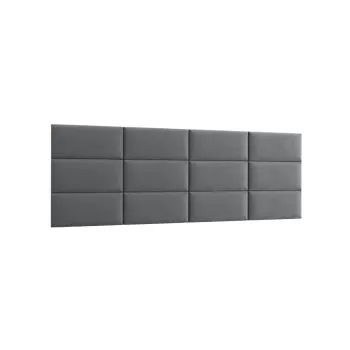 Zestaw 12 paneli tapicerowanych QUADRATTA 240x90 szary