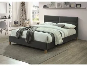 Łóżko tapicerowane SIERRA VELVET 160x200 szare