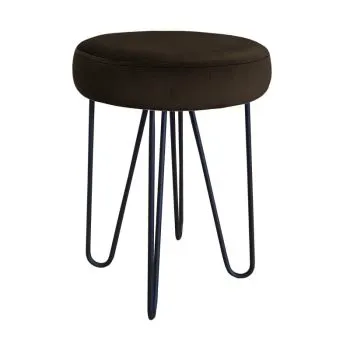 Taboret TORIN 2 MG VELVET brązowy/czarny - WYPRZEDAŻ