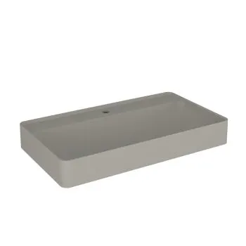 Umywalka wpuszczana VIBE 80 cm beton mat kwarcowa z otworem na baterię