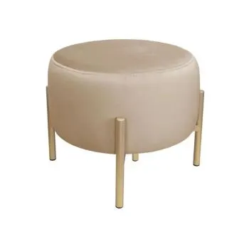 Pufa WILFRED MG VELVET beżowa/złota - WYPRZEDAŻ