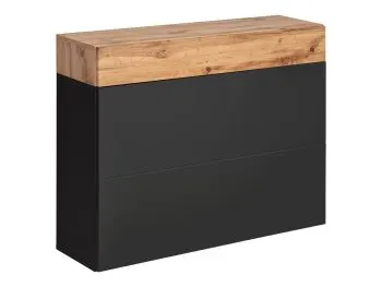 Szafka na buty wisząca EASY czarna/dąb wotan