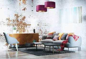 Lampa wisząca HOME 50 fioletowa/złota