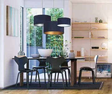 Lampa wisząca HOME 30 granatowa/złota