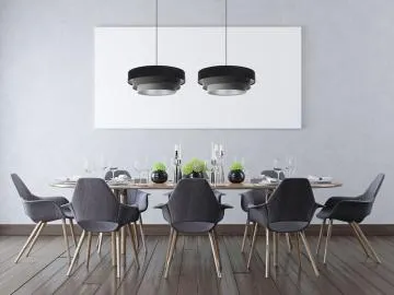 Lampa wisząca TRIO MIX czarna/szara/srebrna