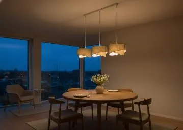 Lampa wisząca na listwie BOHO-CHIC JUTA L3 naturalna/beżowa