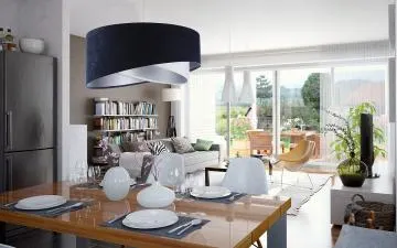 Lampa wisząca THUNDERCLOUD WHITE granatowa/srebrna