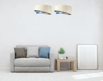 Lampa wisząca BEIGE beżowa/niebieska/srebrna