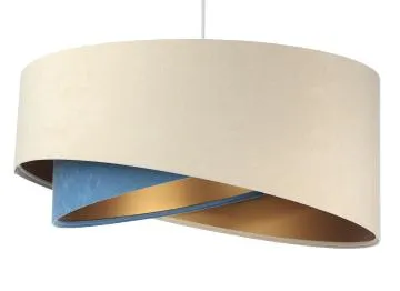 Lampa wisząca BEIGE beżowa/niebieska/złota