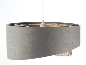 Lampa wisząca ASHES szara/złota