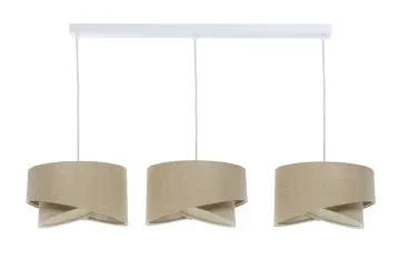 Lampa wisząca na listwie BOHO-CHIC JUTA L3 naturalna/beżowa