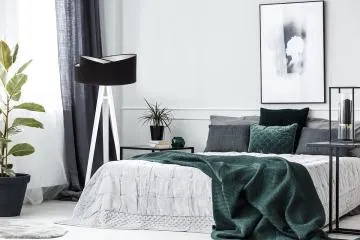 Lampa stojąca GEMSTONE czarna/srebrna/biała