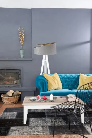 Lampa stojąca GEMSTONE szara/złota/biała