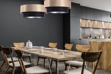 Lampa wisząca DOUBLE 60 czarna/kremowa
