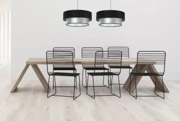 Lampa wisząca DOUBLE BLACK 40 srebrna/czarna