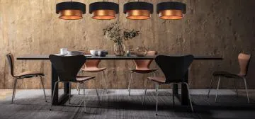 Lampa wisząca DOUBLE BLACK 60 miedziana/czarna