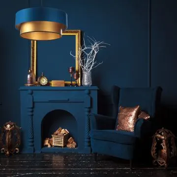 Lampa wisząca DOUBLE BLUE 40 granatowa/złota
