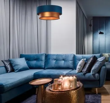 Lampa wisząca DOUBLE BLUE 40 granatowa/miedziana
