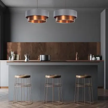 Lampa wisząca DOUBLE GRAY 60 szara/miedziana