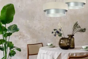 Lampa wisząca DOUBLE CREAM 60 kremowa/srebrna