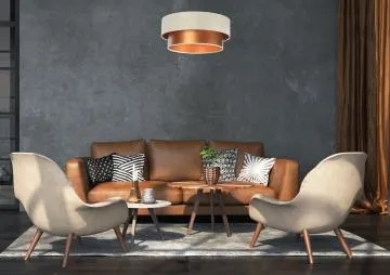 Lampa wisząca DOUBLE CREAM 50 kremowa/miedziana