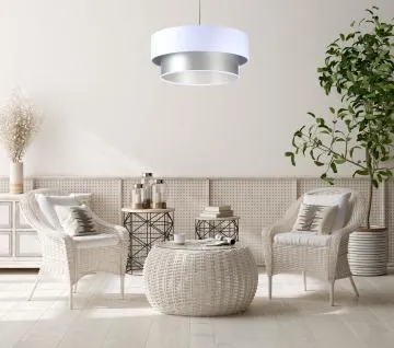 Lampa wisząca DOUBLE WHITE 60 biała/srebrna