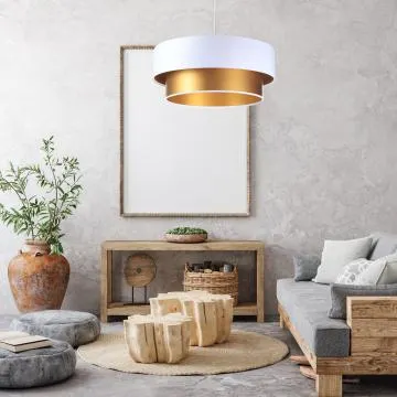 Lampa wisząca DOUBLE WHITE 40 biała/złota