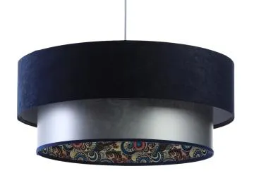 Lampa wisząca DOUBLE MIX 60 granatowa/srebrna