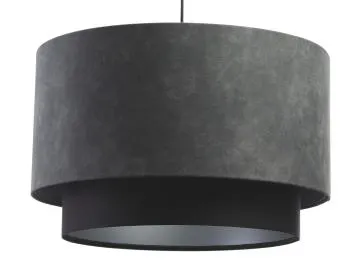 Lampa wisząca DOUBLE ZAMSZ 50 szara/czarna