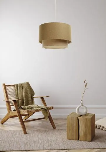 Lampa wisząca ERUTAN DOUBLE 40 żółta/beżowa
