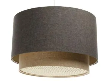 Lampa wisząca ERUTAN DOUBLE RATTAN 40 szara/beżowa
